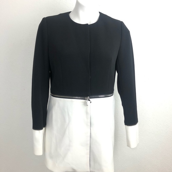 Luii Jackets & Blazers - Luii Zippered Linen Black and Cream Two Length Jacket Size Small